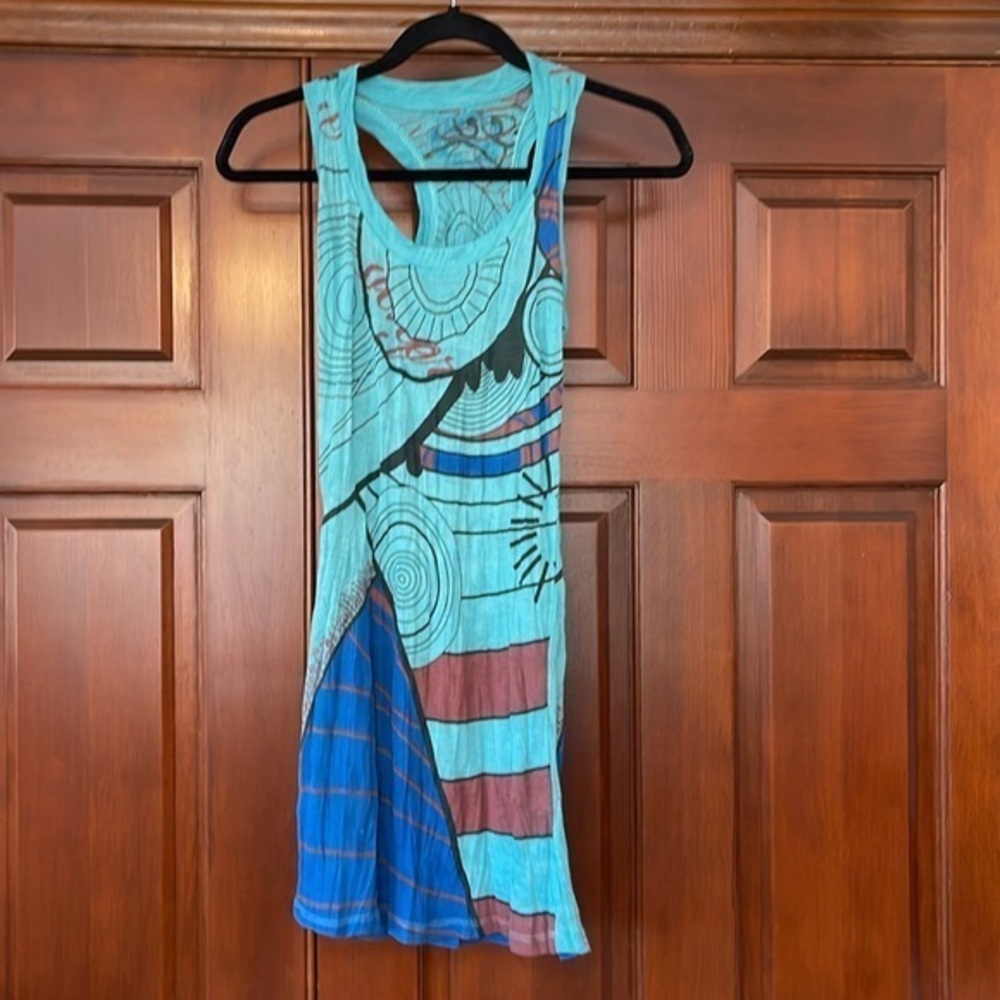 Bold print cotton blend sundress/Coverup